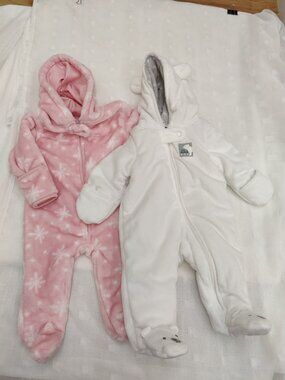 Simple Joy and Le Top Bebe Snow Suit 0-3 Months Baby Bundle Girl